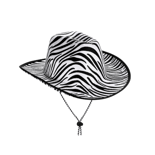 Zebra Print Cowboy Hat 36 CM