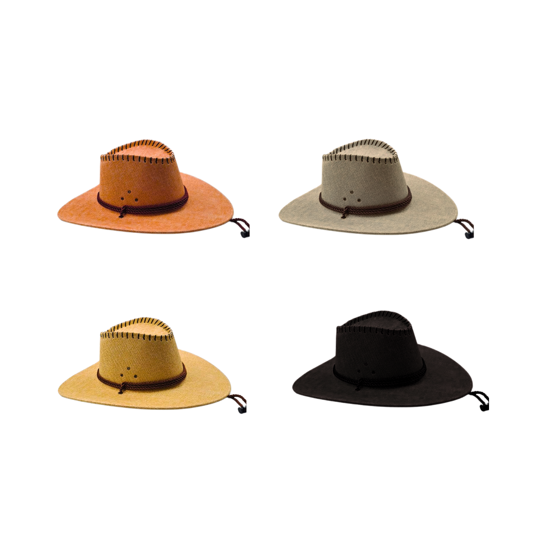 Linen Embossed Cowboy Hat