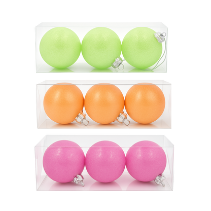 3-Piece 8cm Christmas Baubles