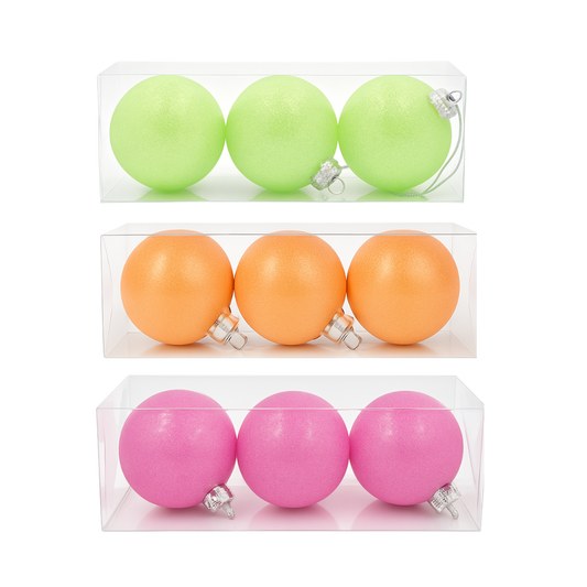 3-Piece 8cm Christmas Baubles